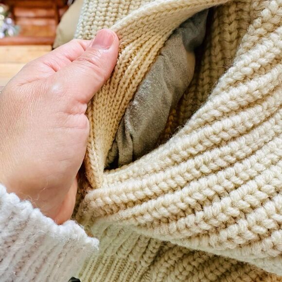 Vintage ALPS The Big Stitch Knitted Sweater Ivory Cream Pockets Size Large - Picture 4 of 7